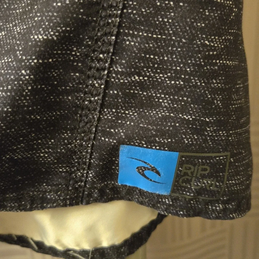 Rip Curl Mens Size 36 (XL) Gray Blue & Navy Striped Mirage Board Short Swim Surf